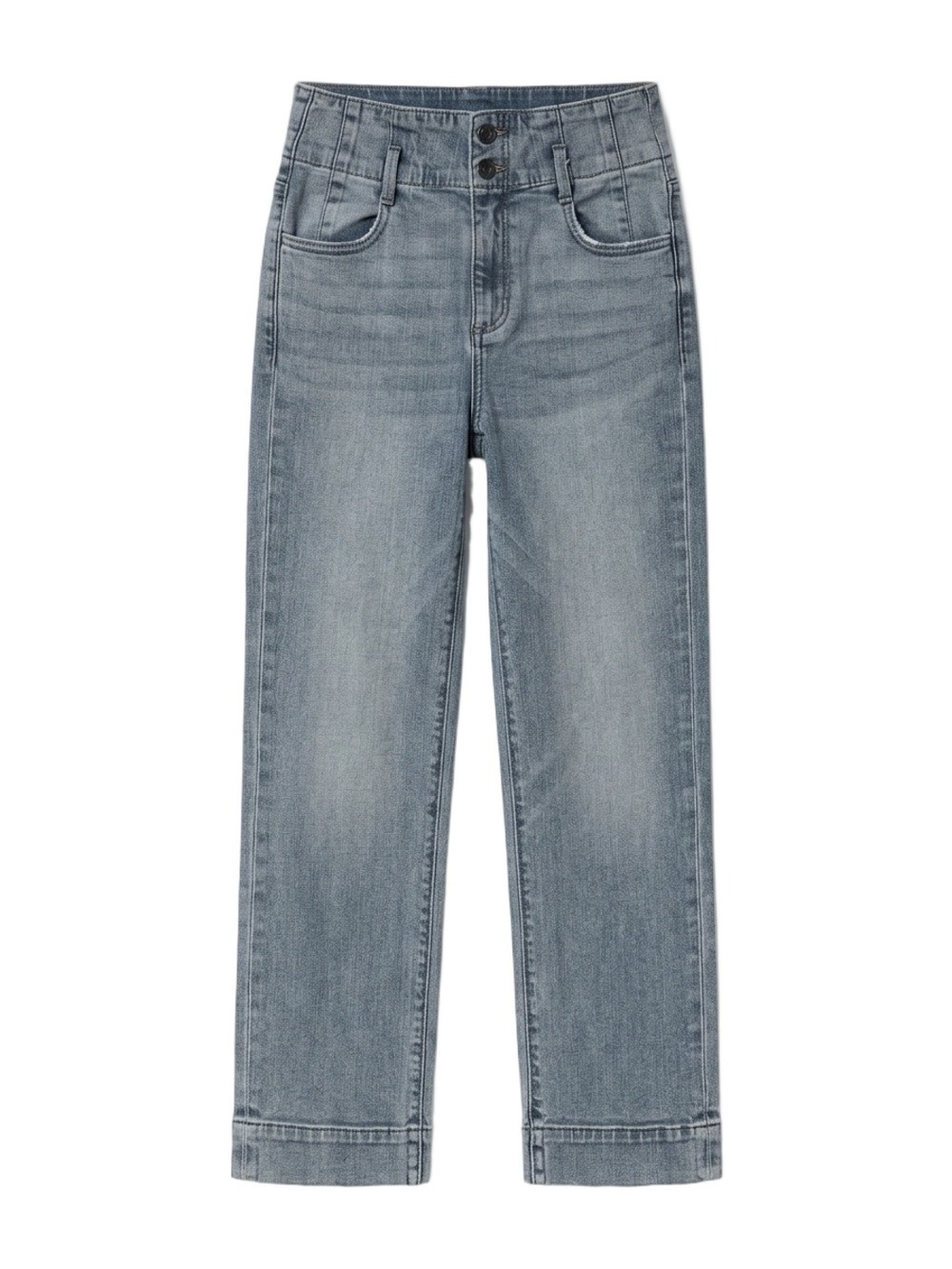 Ann Taylor sz 4 High-Waist Light Wash wide leg Double button Jeans